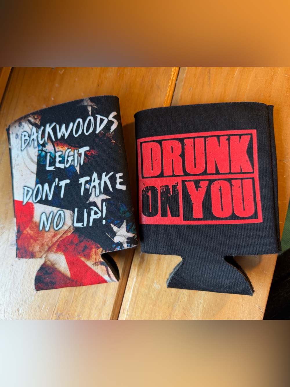 Luke Bryan and Blake Shelton Can Coolers - Patriotic Backwoods & 'Drunk On You'